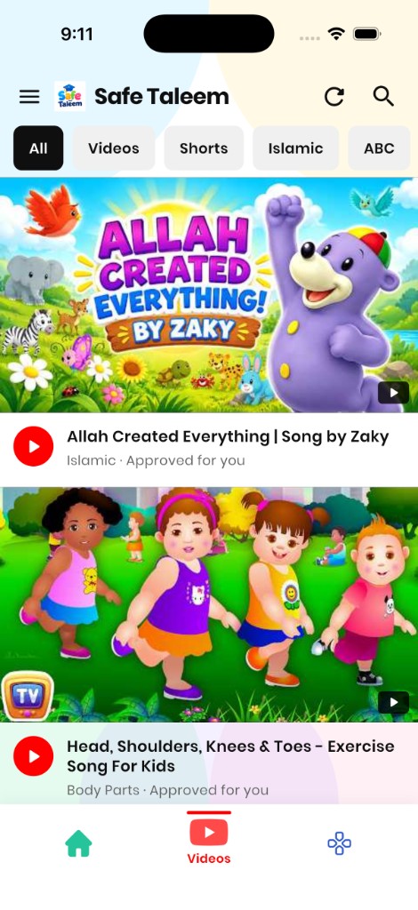 Approved videos